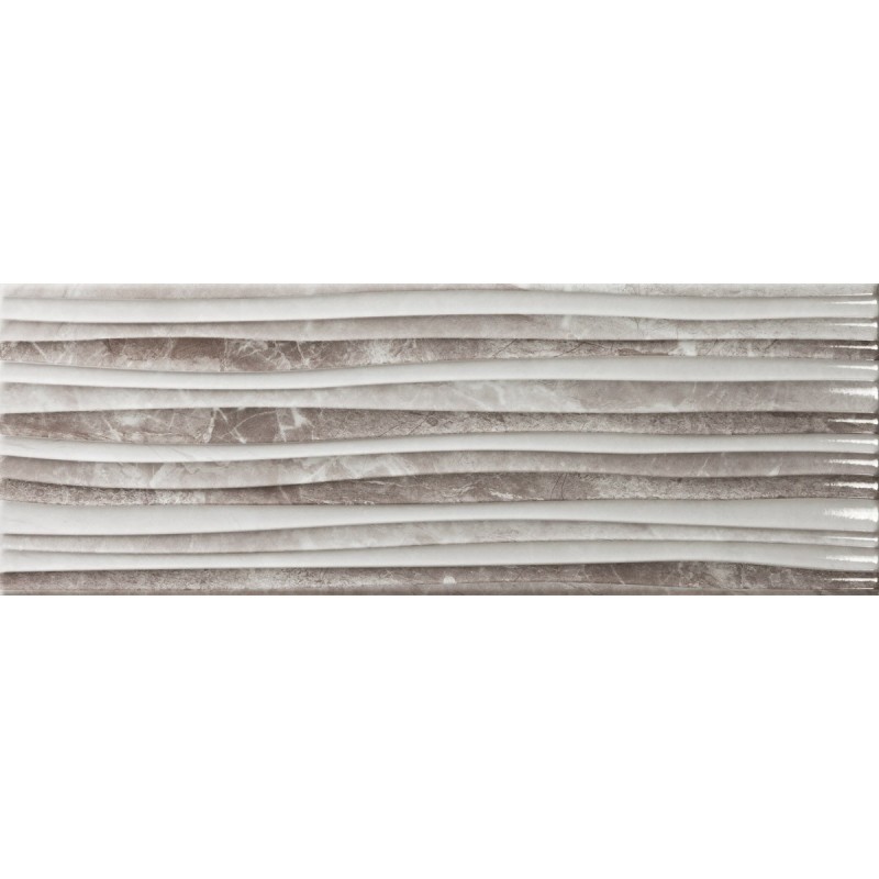 PIASTR. LOUVRE DECOR GRIS RLV WAVE 25X70