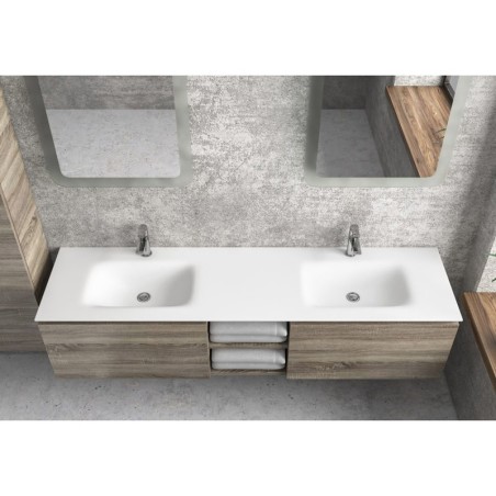 LAVABO PER MOBILE SPACE 1750x460x160mm 2 VASCHE-SENZA FORO