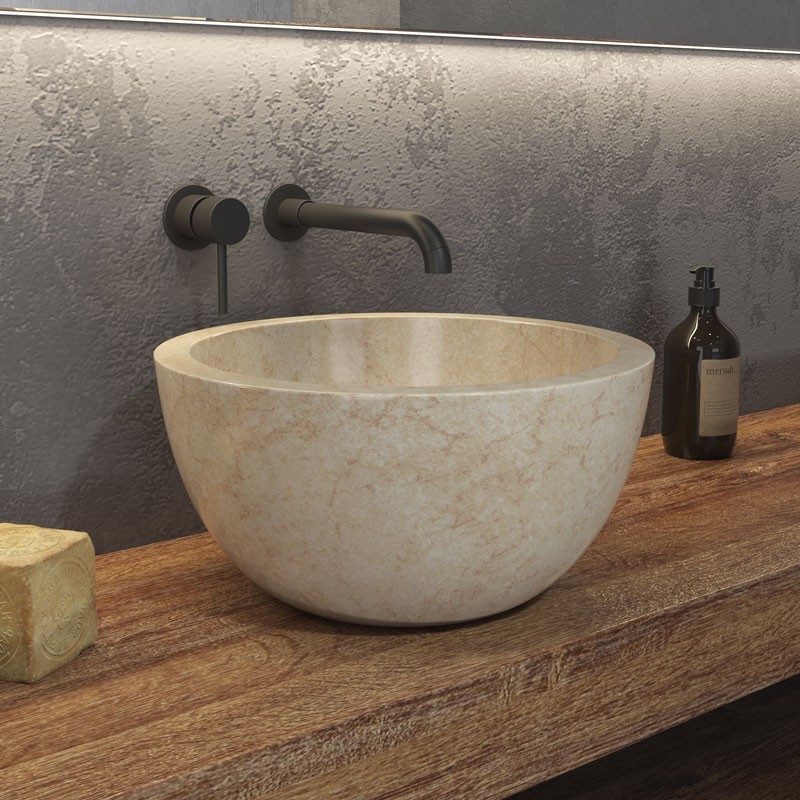 LAVABO DA APPOGGIO LEYLA SBP CREAM Ø400x200mm