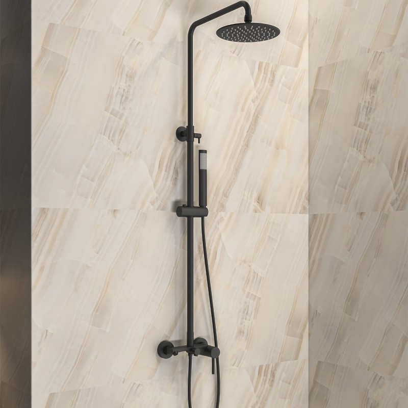 MISCELATORE DOCCIA FISSA CON BECCUCCIO SO551B NERO ARTEMIS