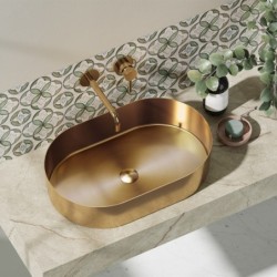 LAVABO DA APPOGGIO VALVOLA FLES. BB6808-BRG JUPITER ROSE GOLD 550x350x115mm