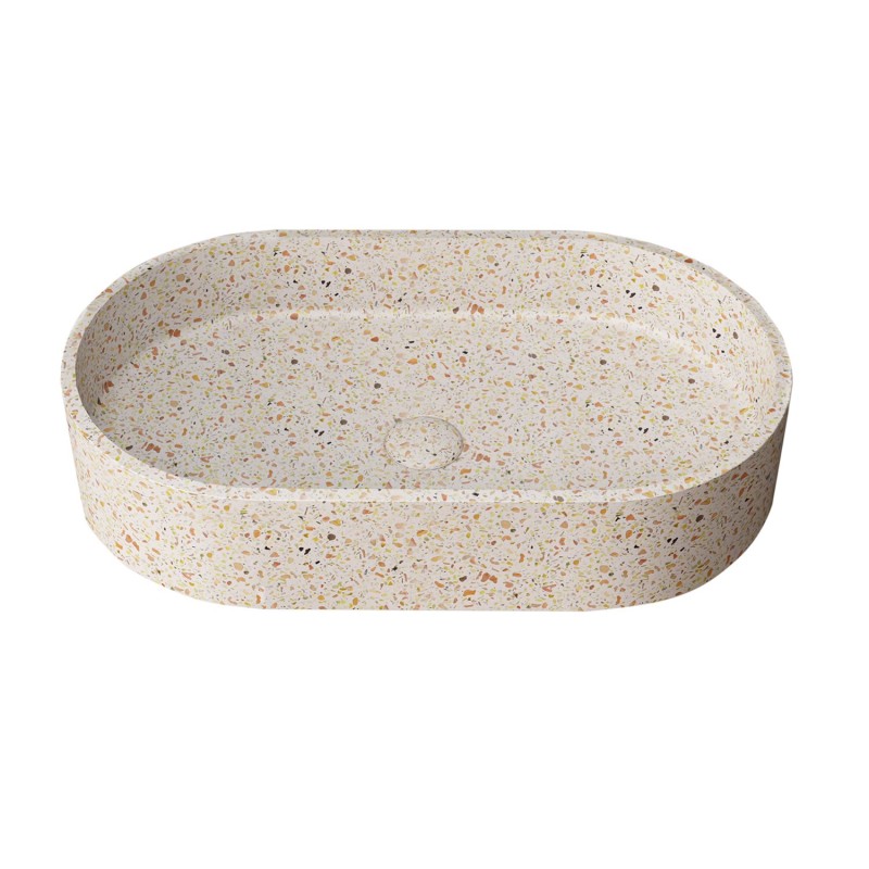 SET LAVABO DA APPOGGIO CON VALVOLA(INS) CS-0010-E13 FRUITCAKE LINUS 600x350x120mm