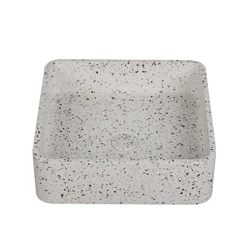 SET LAVABO DA APPOGGIO CON VALVOLA(INS) CS-0009-E3 STRACCIATELLA IRA 390x390x120mm