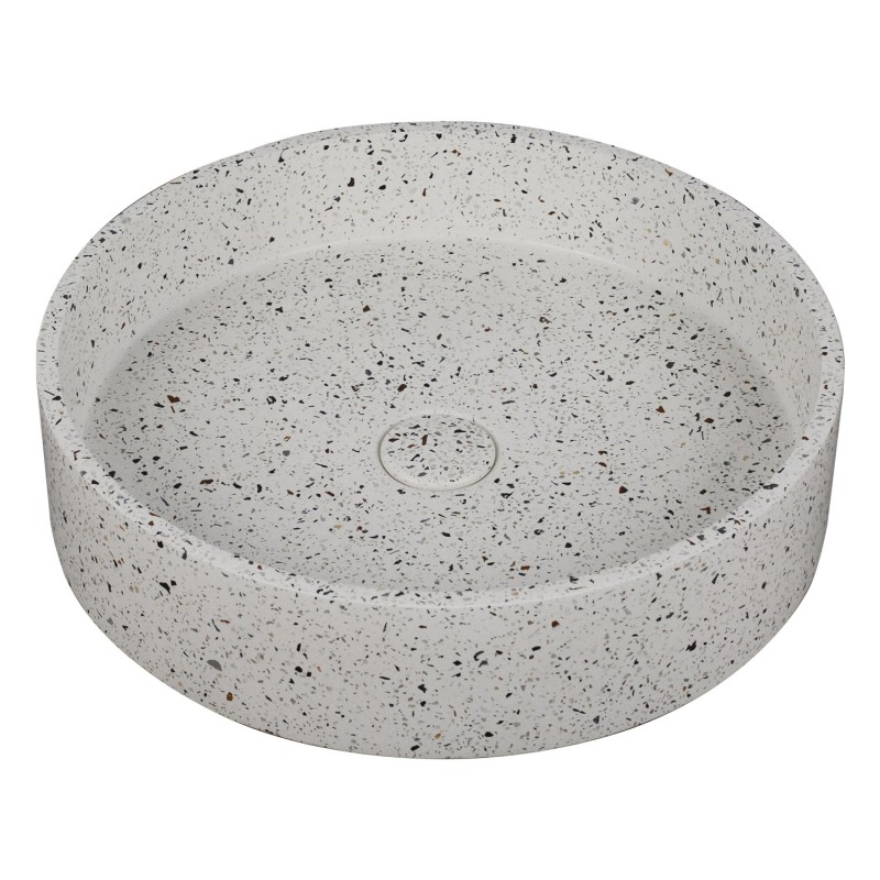 SET LAVABO DA APPOGGIO CON VALVOLA(INS) CS-0003-E3 STRACCIATELLA ELPIS Ø425x100mm