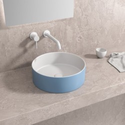 LAVABO DA APPOGGIO LT M3134-BLW BIANCO-AZZURO OPACO 355x355x120mm