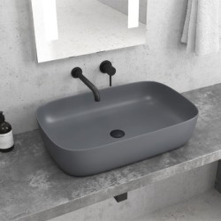 LAVABO DA APPOGGIO LT 2143-PMDG GRIGIO OPACO MILOS 600x390x145mm