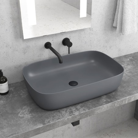 LAVABO DA APPOGGIO LT 2143-PMDG GRIGIO OPACO MILOS 600x390x145mm