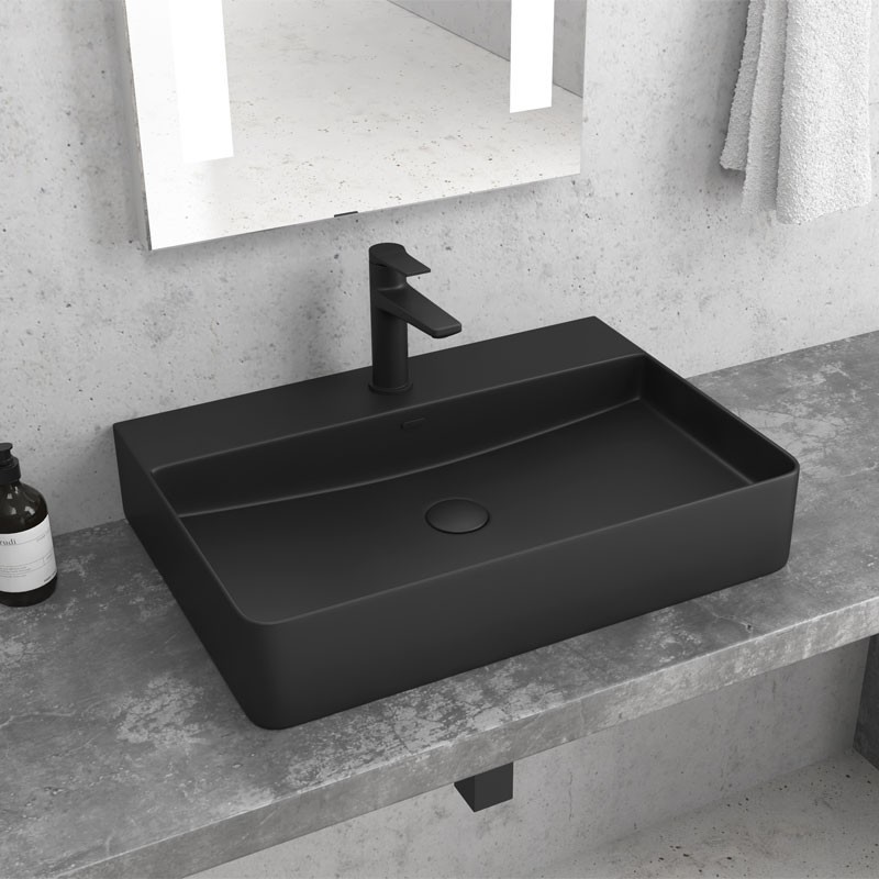 LAVABO DA APPOGGIO LT 2173-SMB NERO MATT 500x420x120mm