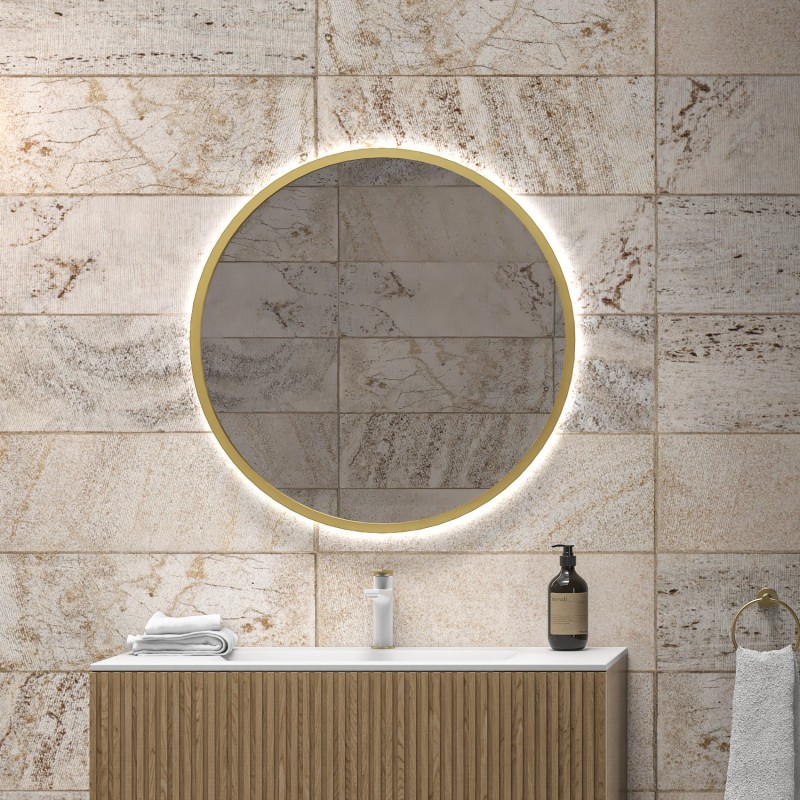SPECCHIO LED TONDO 29430CI/1018 SHARON ORO Ø80