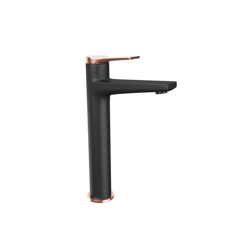 MISCELATORE LAVABO ALTO WNW168B73PA-RG NERO ROSE GOLD ANDARE