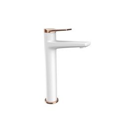 MISCELATORE LAVABO ALTO WNW168B73PH-RG BIANCO ROSE GOLD ANDARE