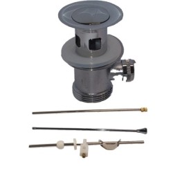 VALVOLA IN OTTONE D144-S INO SATINATO CON CAVO E TROPPO PIENO TAPPO IN OTTONE