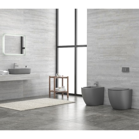 SET VASO DA TERRA COPERCHIO (DENTRO) LT-2141D-RMDG BTW GRIGIO OPACO RIMLESS MILOS